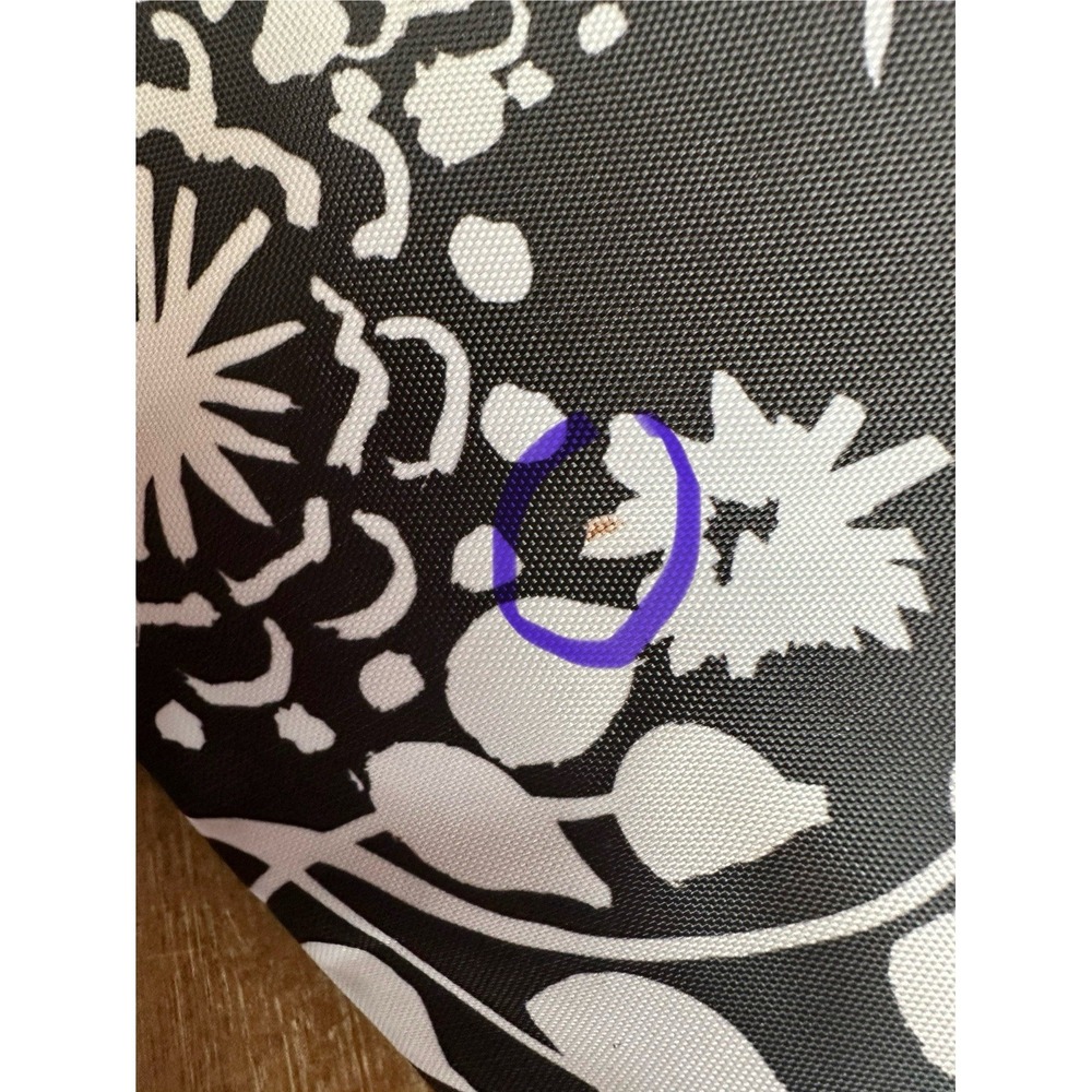 Thirty One Black & White Floral Cosmetic Bag Organizer Pouch Plastic Lined - Picture 6 of 9